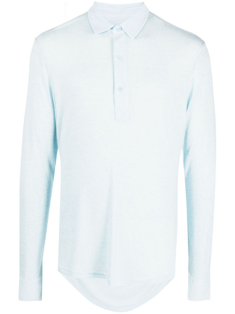 piqué long-sleeve polo shirt 1