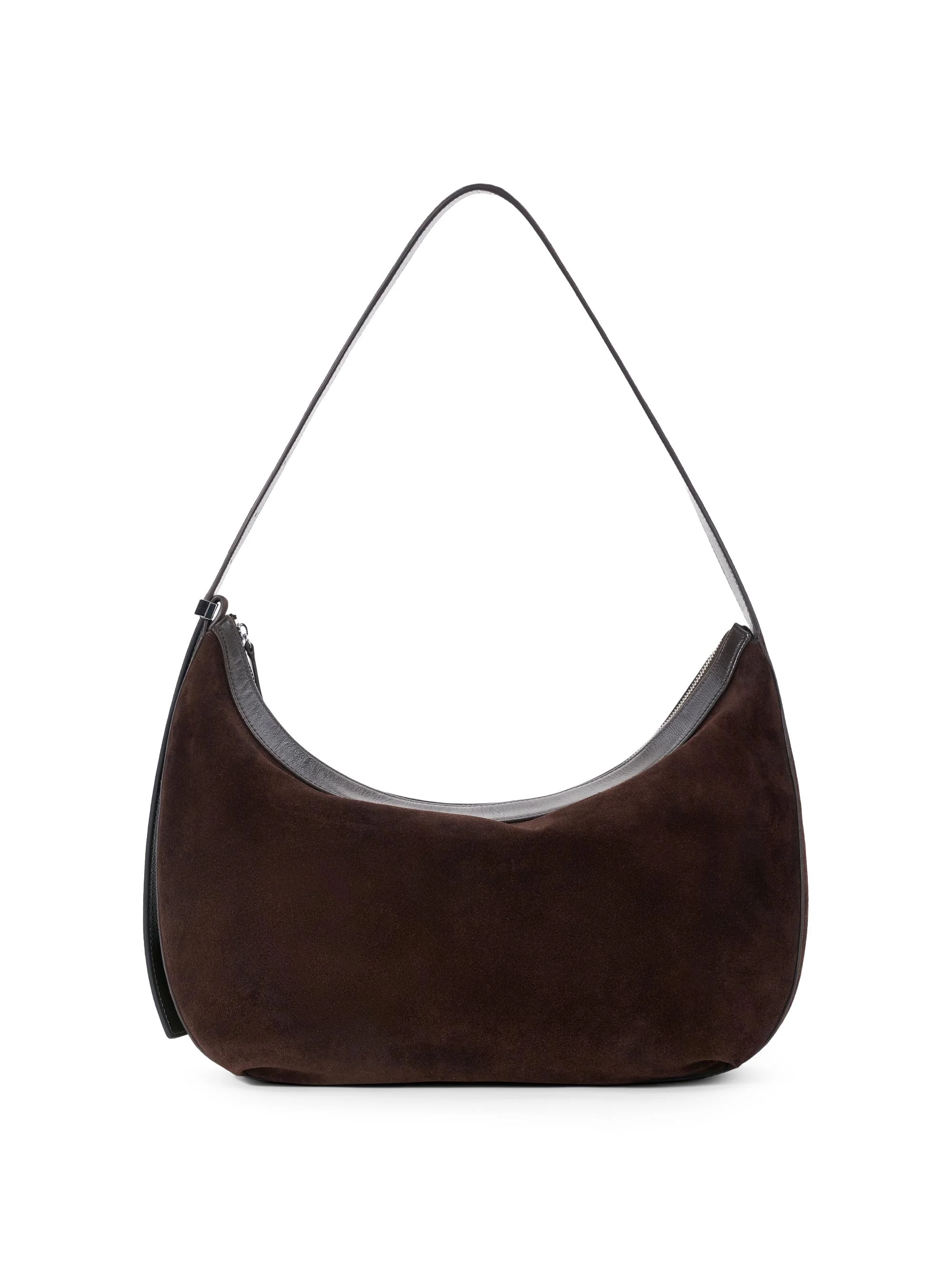 Women's Large Demy Suede Hobo Bag - Espresso - 1