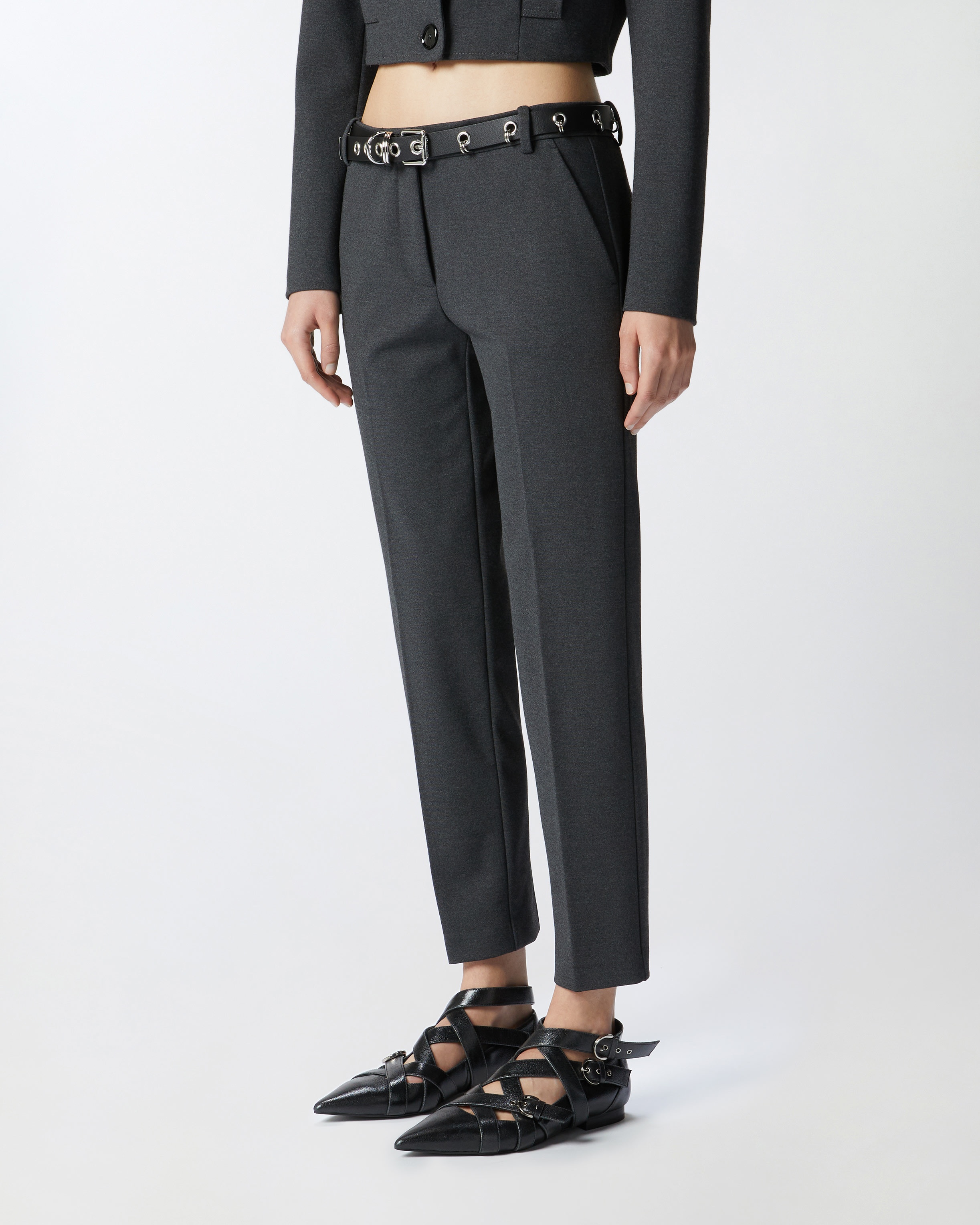 TECHNICAL FABRIC CIGARETTE TROUSERS - 3