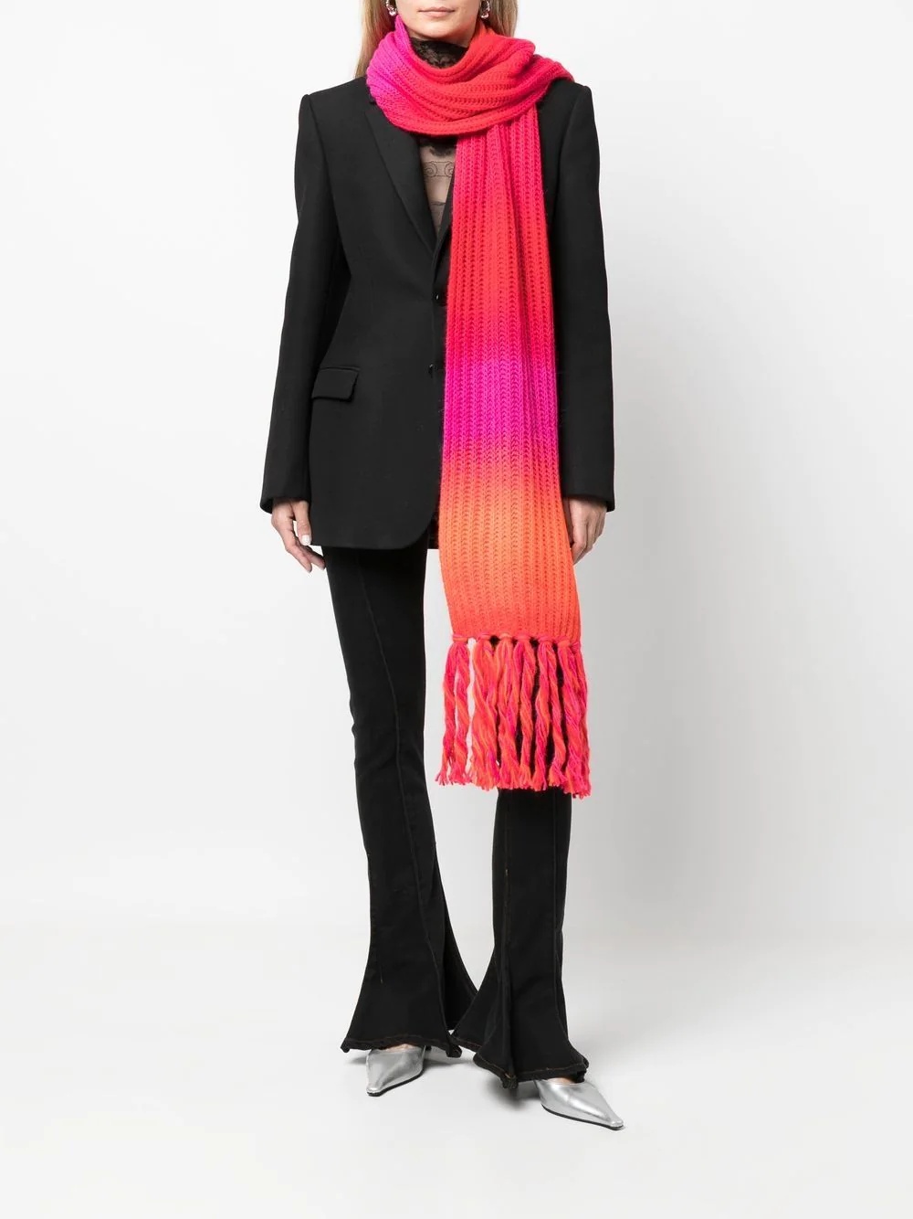 gradient-effect knit scarf - 2