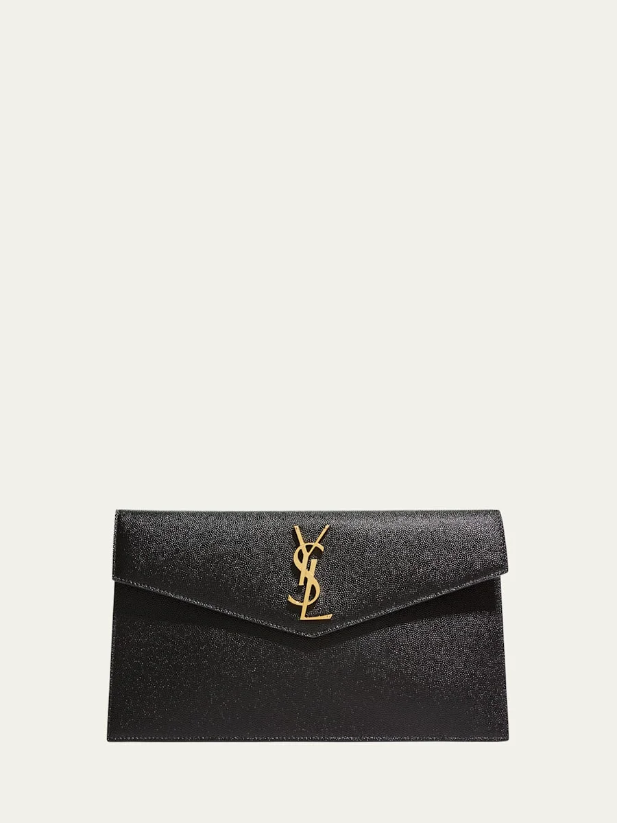 Uptown Medium YSL Monogram Grain de Poudre Pouch Bag - 1