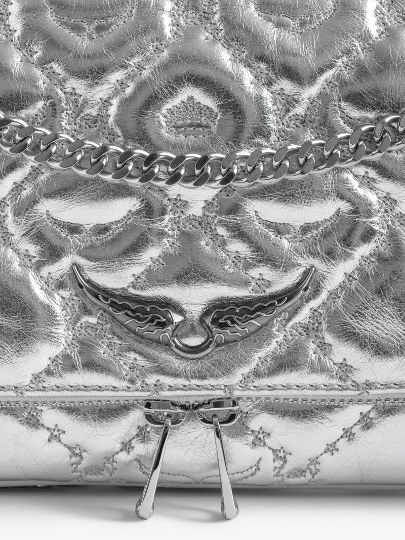 Rock II Silver Metallic Clutch 4