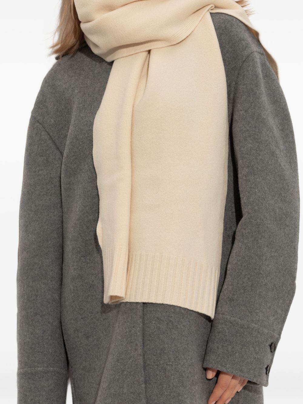 ribbed-knit wool scarf - 3