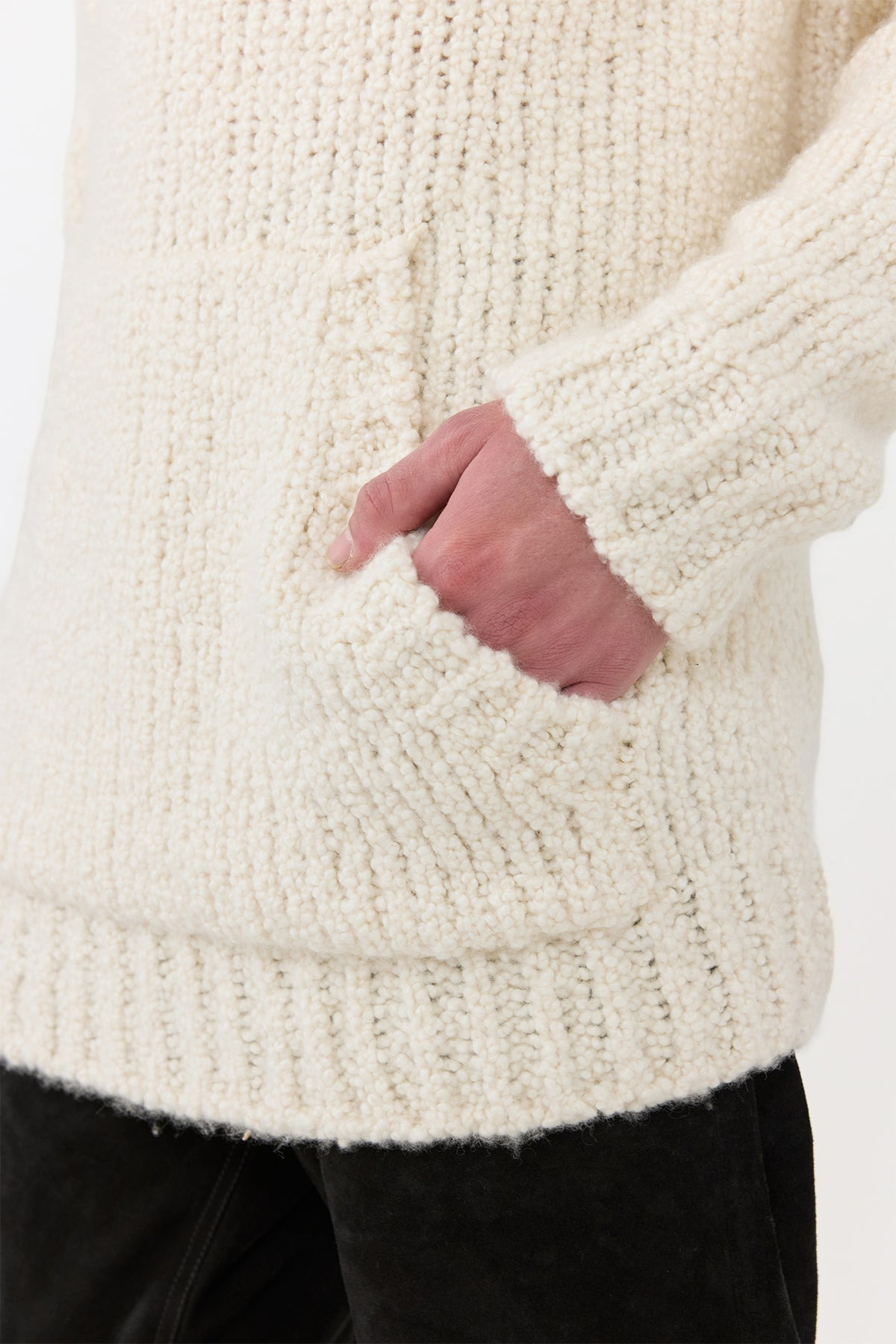 Aditi Knit Hoodie in Ivory Cashmere Boucle - 7