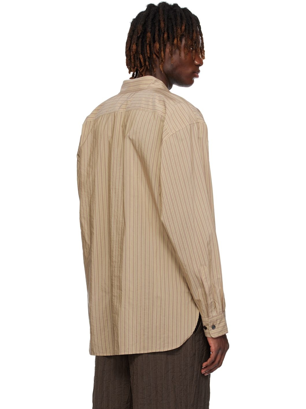 Beige Loose Cotton Shirt - 3