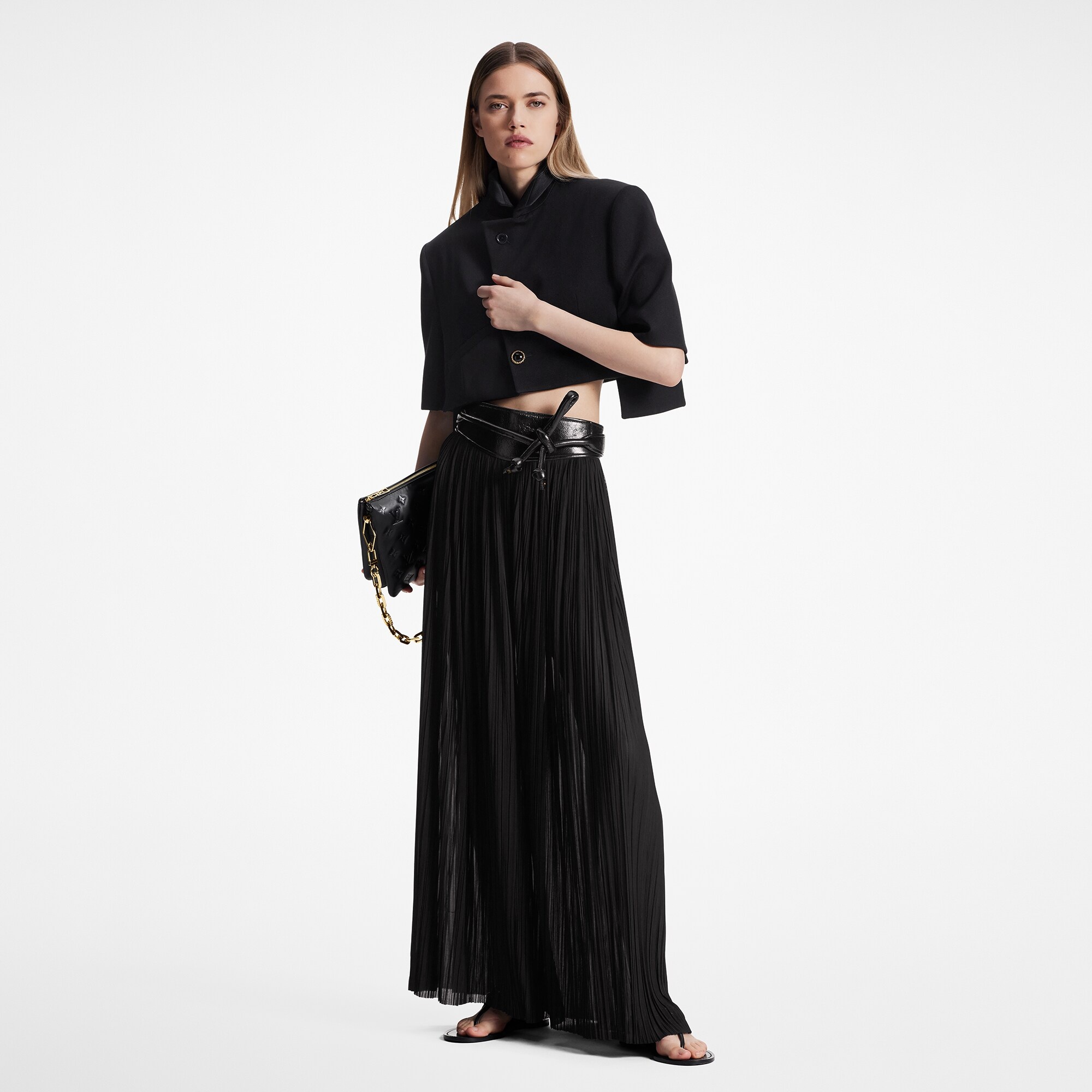 Pleated Jersey Maxi Skirt - 4