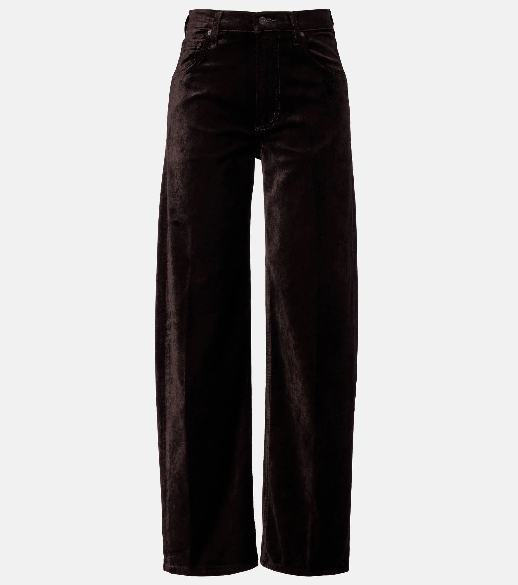 Ayla cotton-blend velvet straight pants - 1