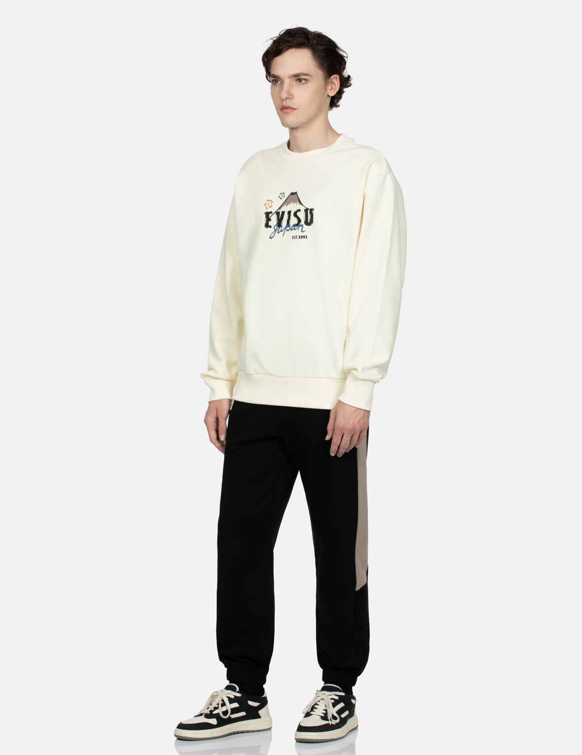 KUMADORI DARUMA PRINT RELAX FIT SWEATSHIRT - 4