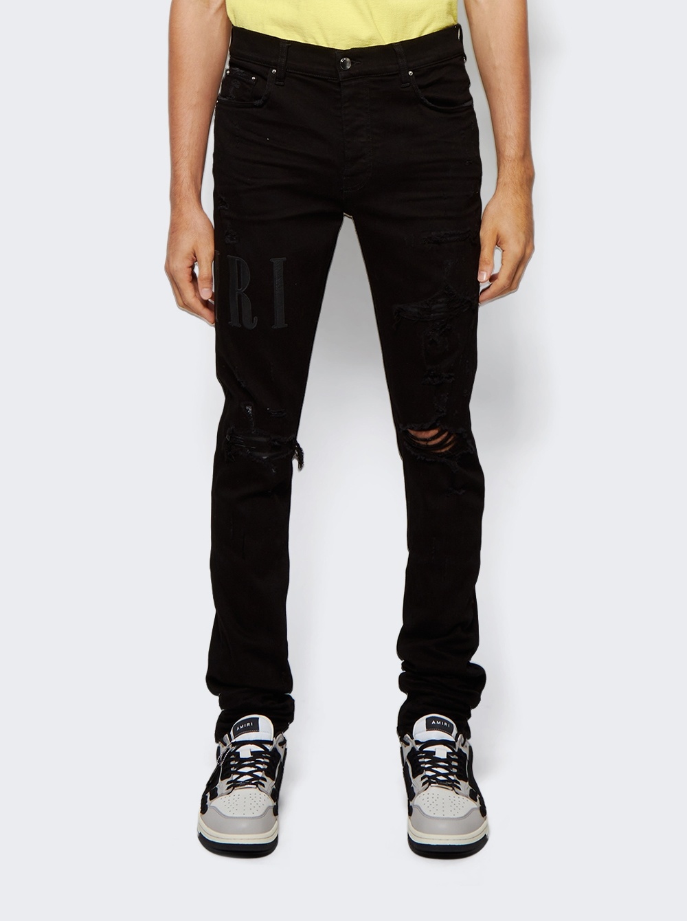 Leather Core Logo Jeans Black - 3