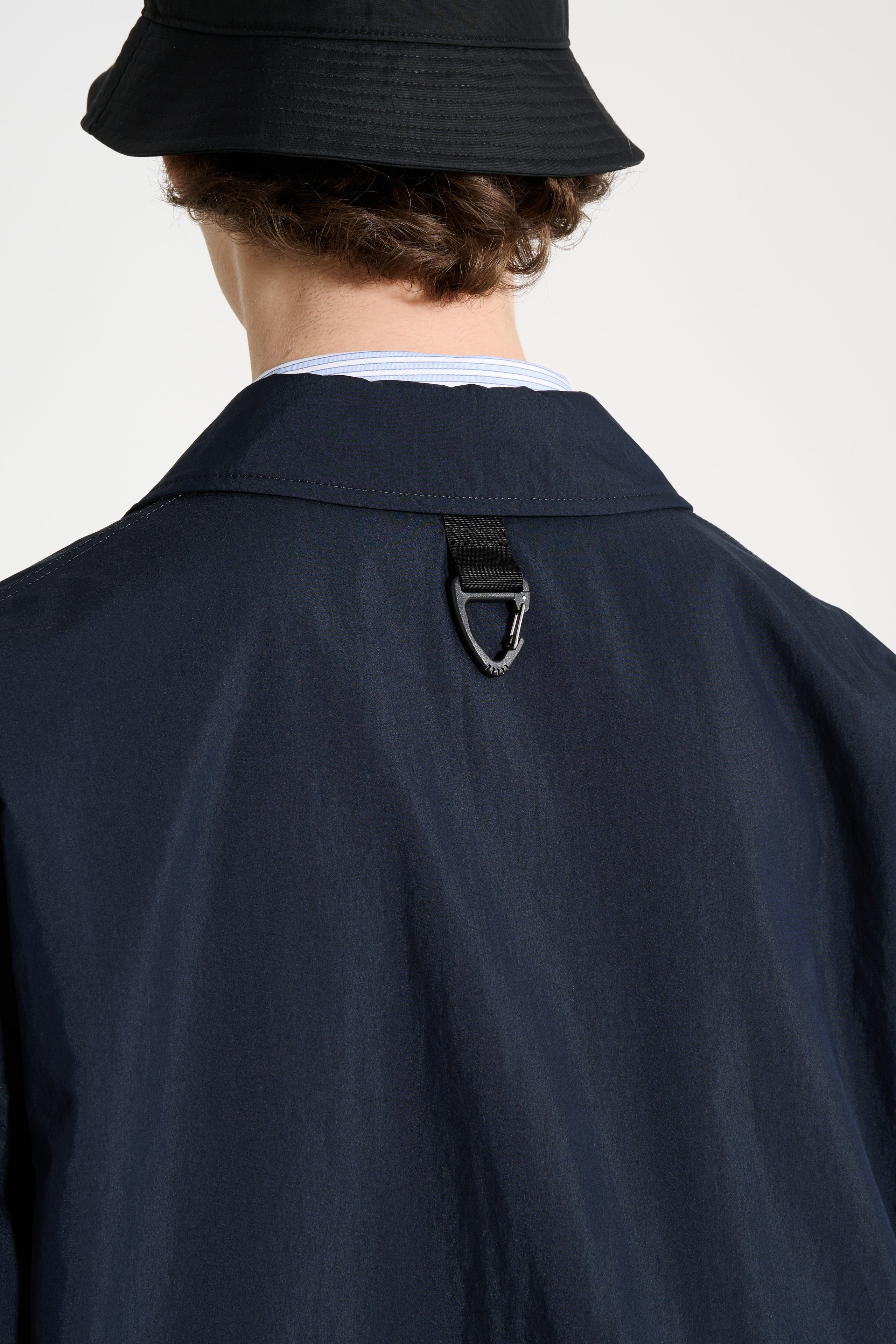 COMME DES GARÇONS HOMME TYPEWRITER COTTON MAC COAT NAVY - 7