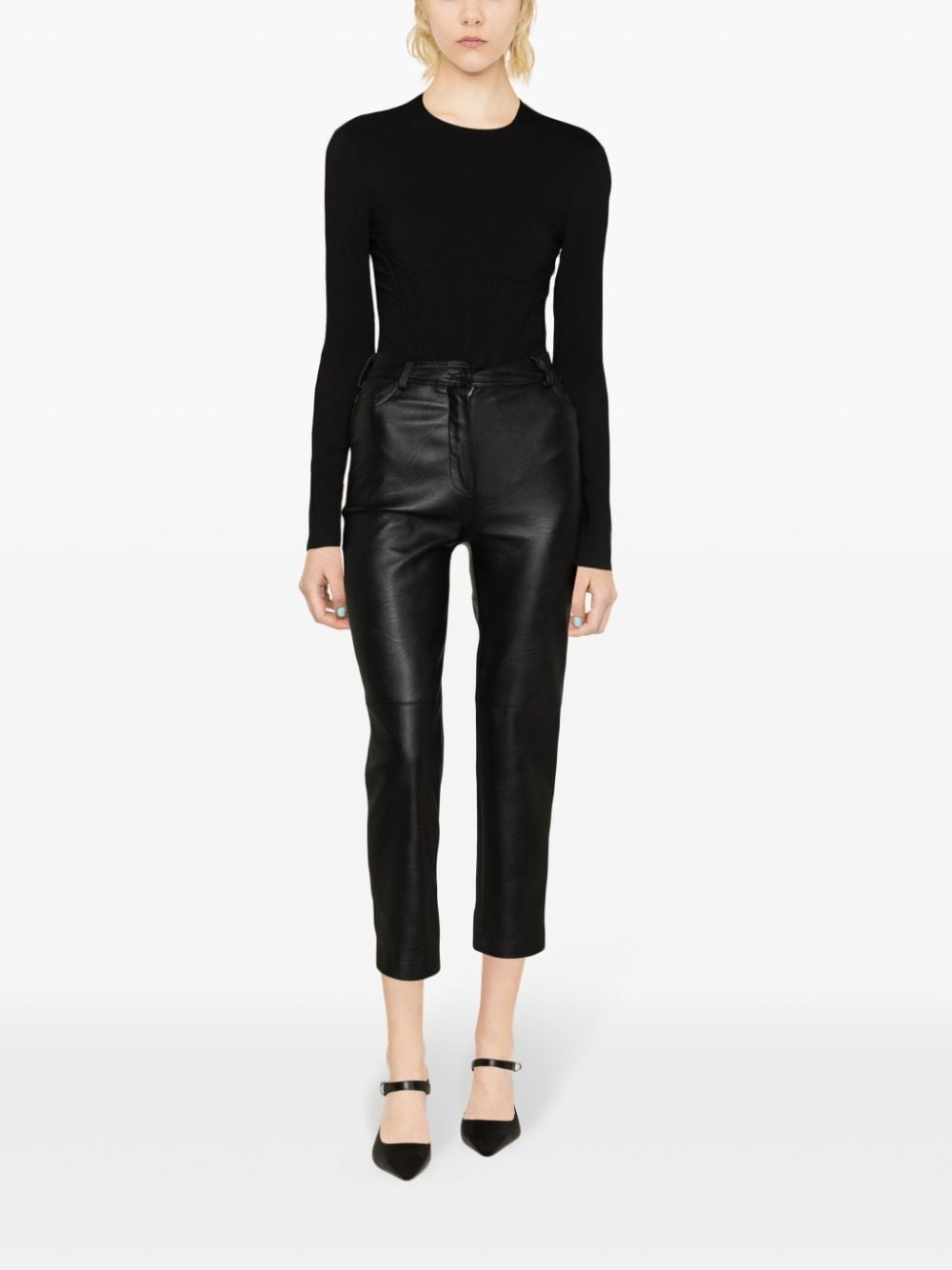 boned crepe bodysuit - 2