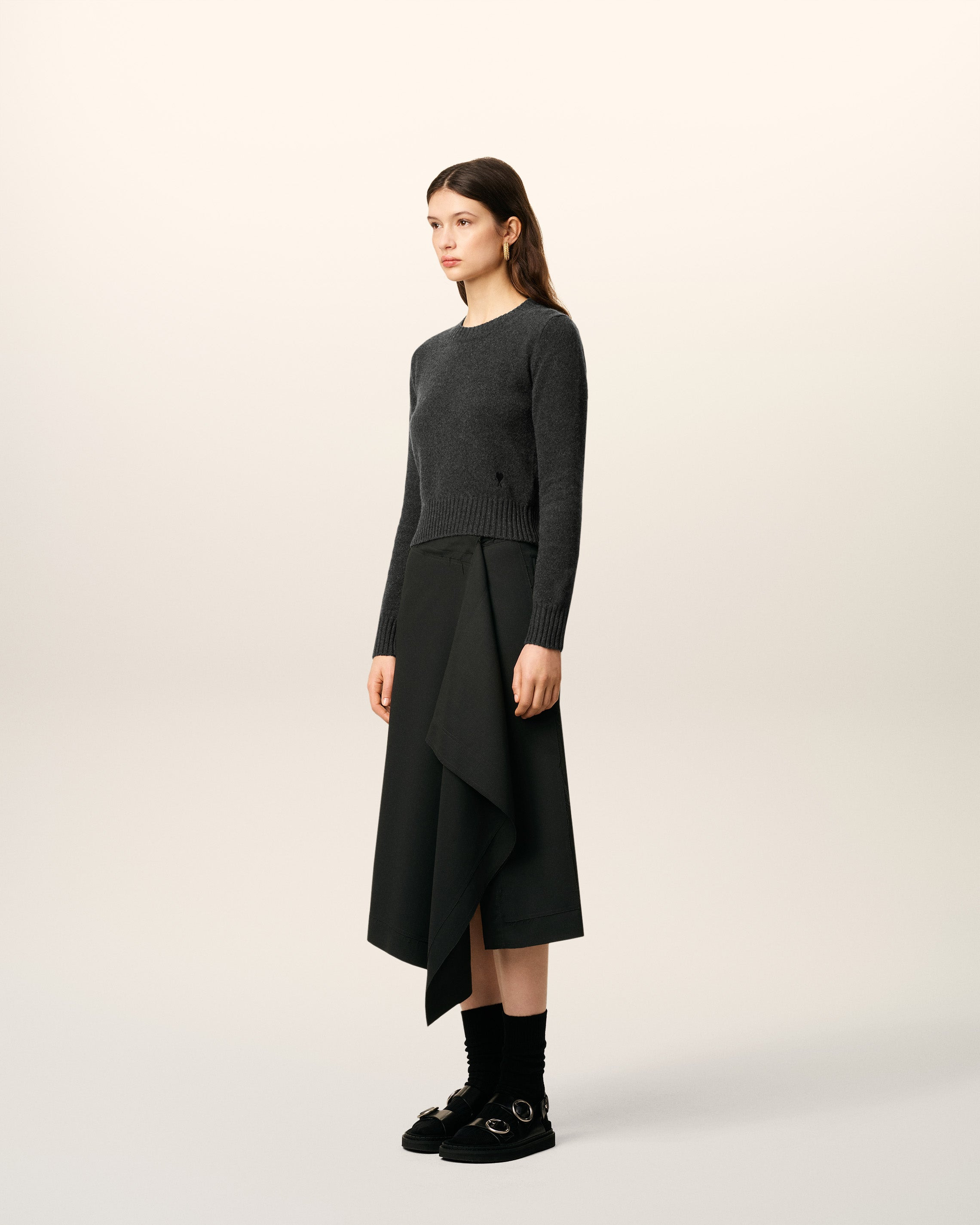 BLACK CASHMERE AMI DE COEUR CREWNECK SWEATER - 6