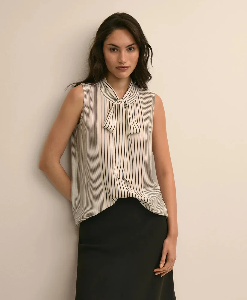 Sleeveless Bow Blouse - 1