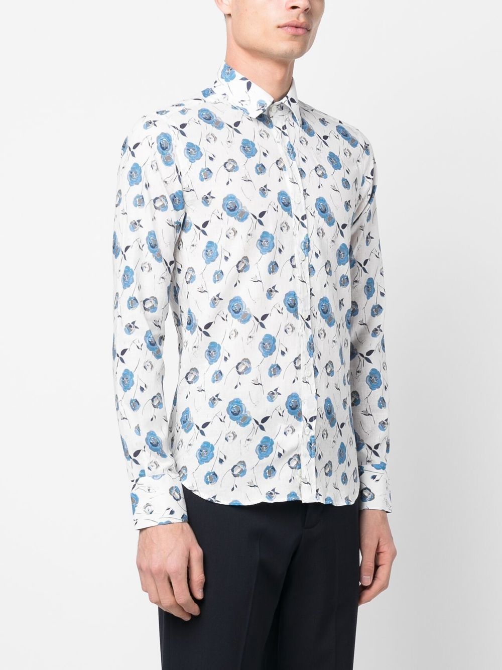 floral print classic shirt - 3