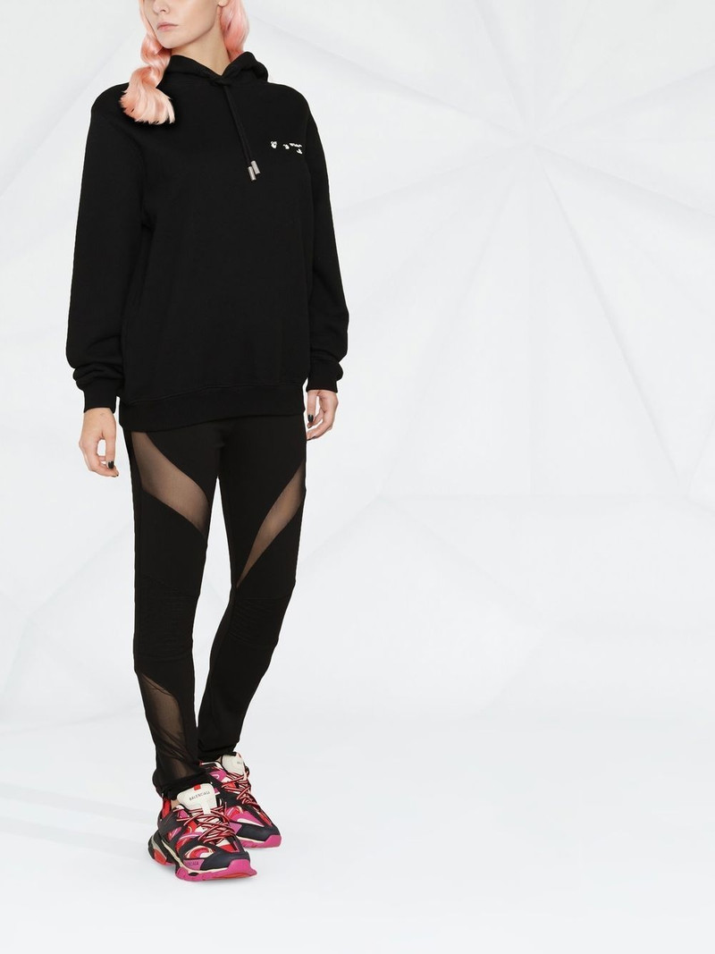 PHILIPP PLEIN sheer-panel ribbed stretch leggings outlook