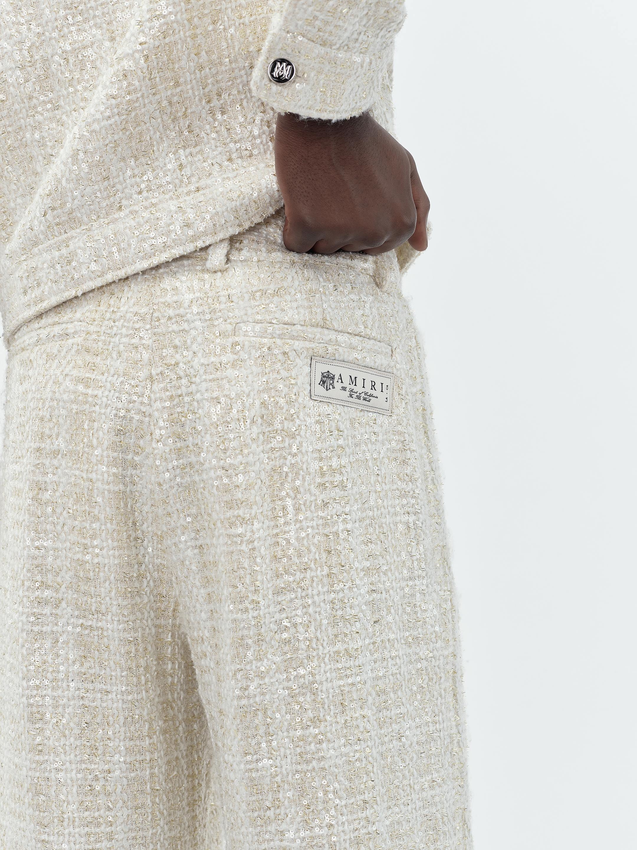 SEQUIN BOUCLE DOUBLE PLEATED PANT - 7
