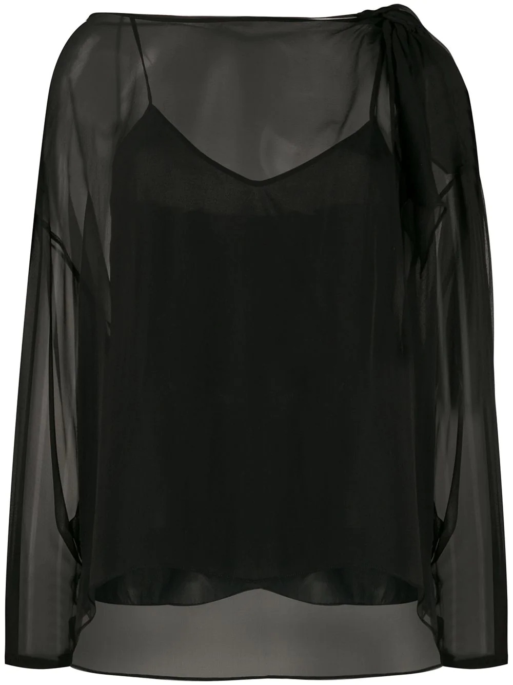 layered sheer blouse - 1