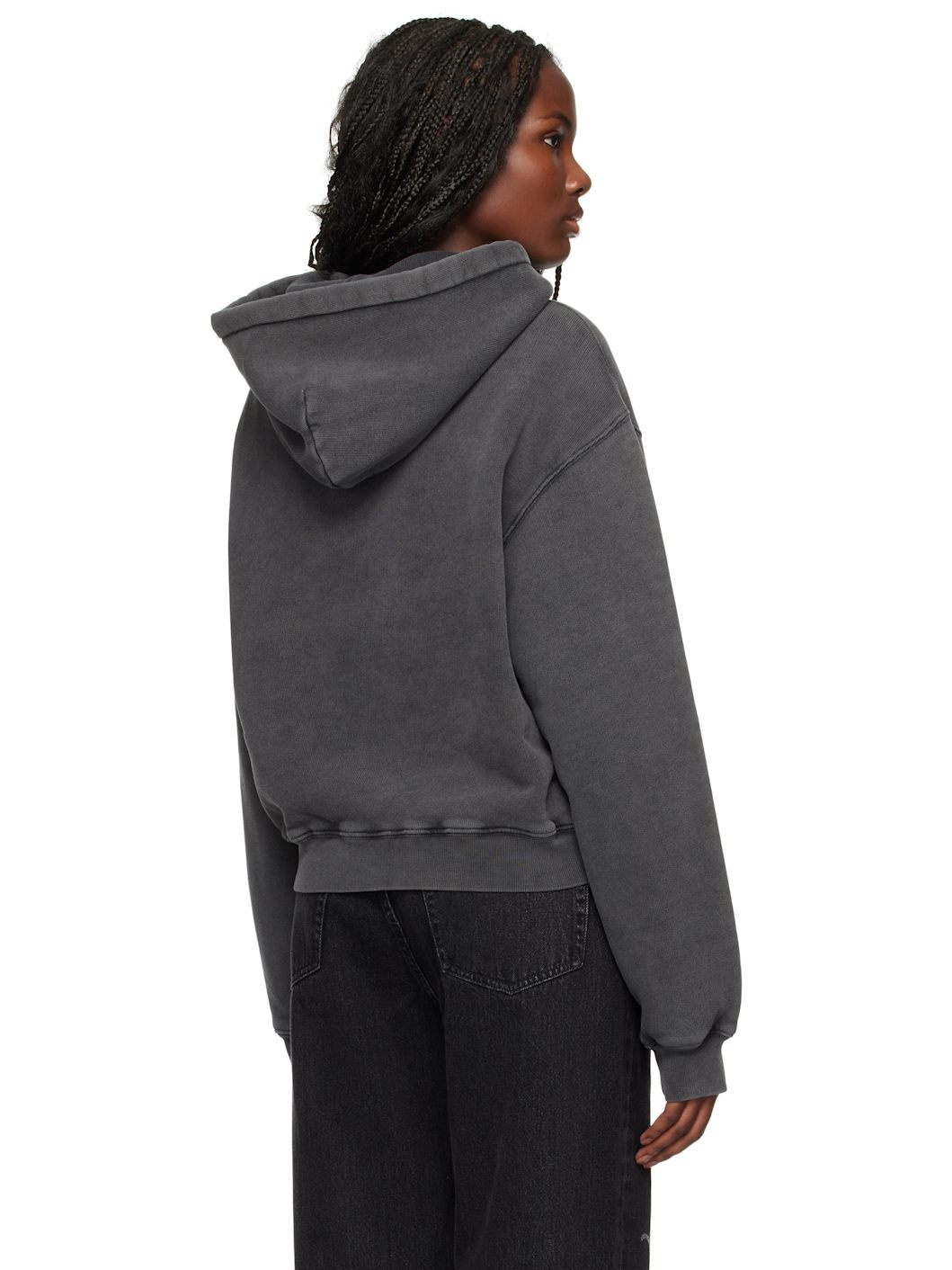 Gray Blade Logo-Embossed Hoodie - 3