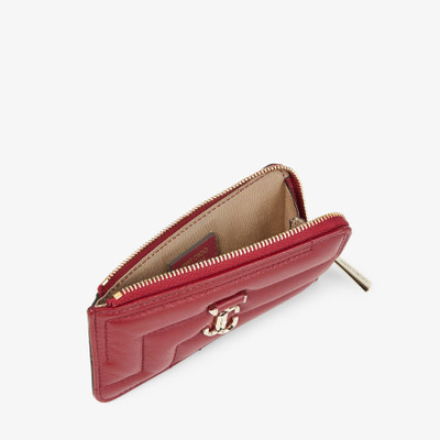 JIMMY CHOO Lise-z
Cranberry Quilted Nappa Leather Card Holder with JC Emblem outlook