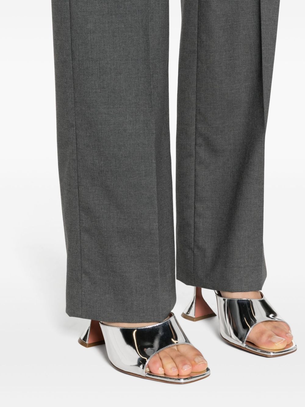 straight virgin wool tailored trousers - 5