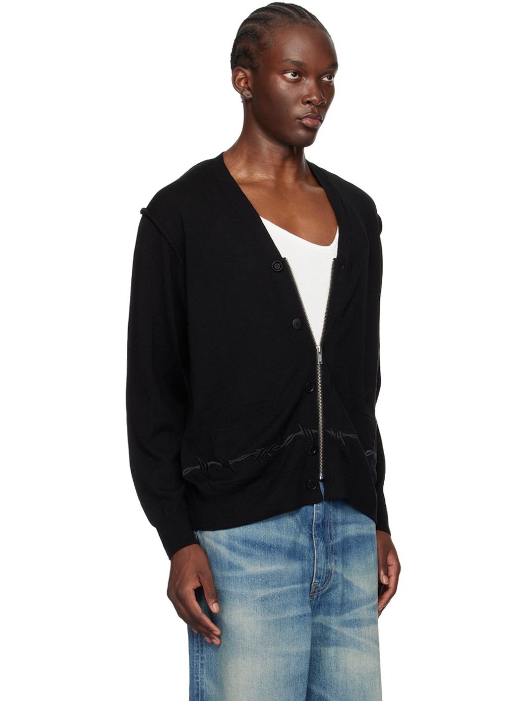 Black Zip Cardigan - 2