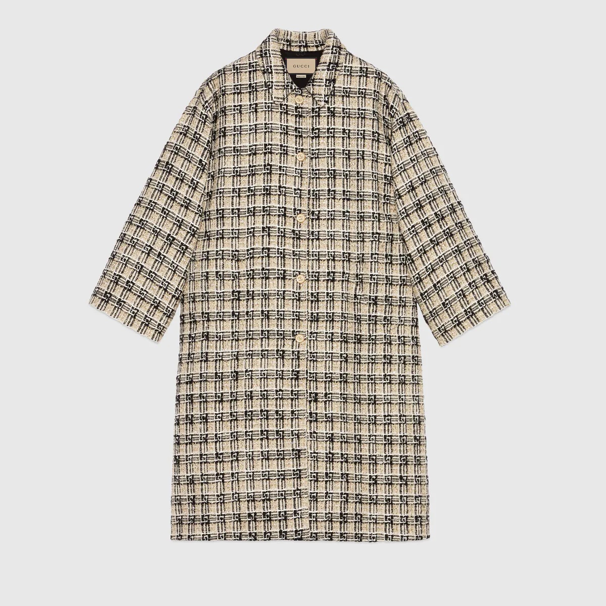 Square G check tweed coat - 1