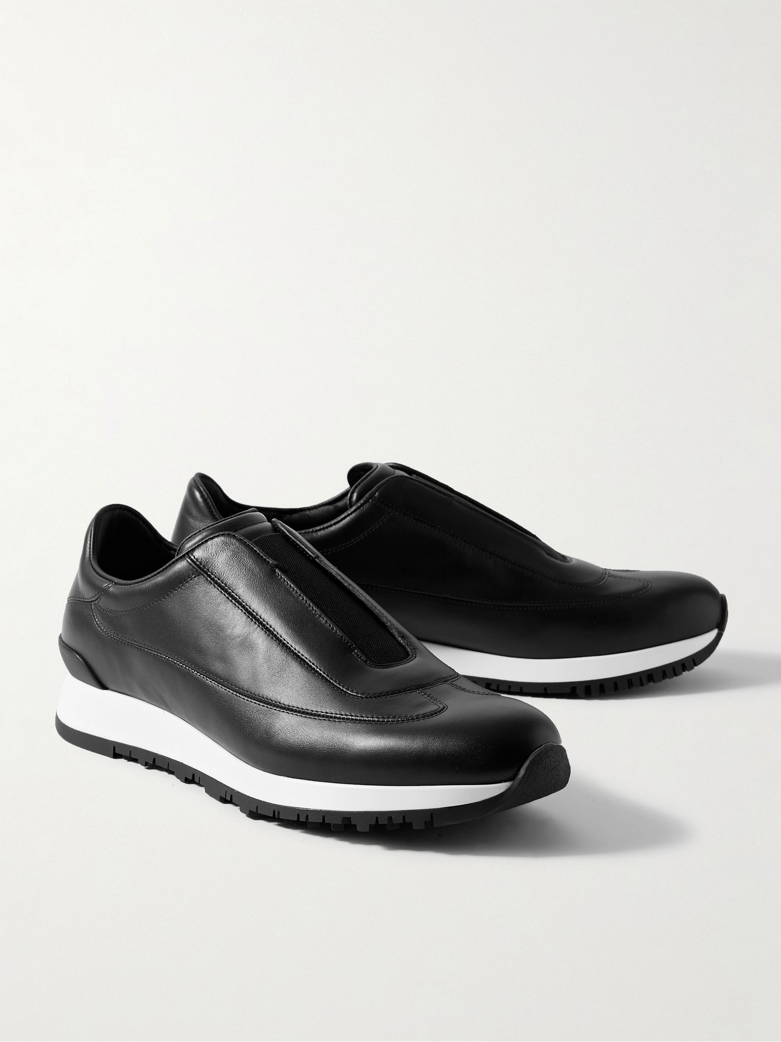 Lift Leather Slip-On Sneakers Black - 4