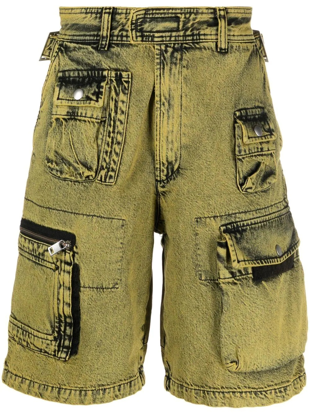 overdyed denim cargo shorts - 1