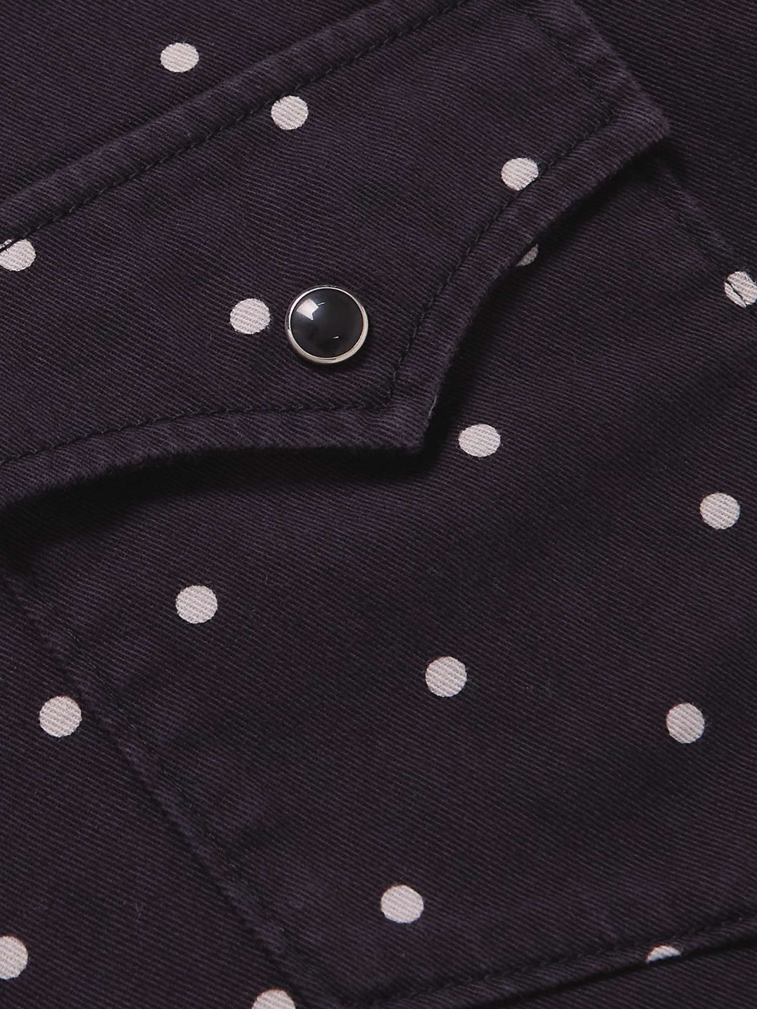 Polka-Dot Denim Western Shirt - 3