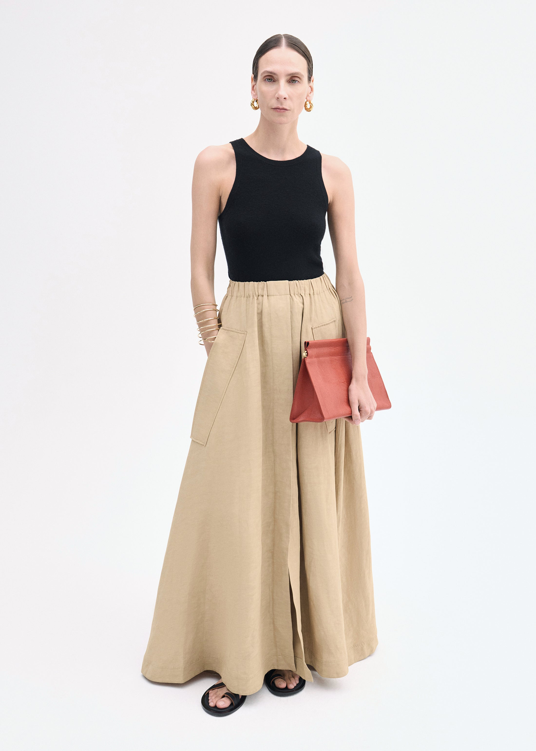 Parachute Skirt in Viscose Linen - 2