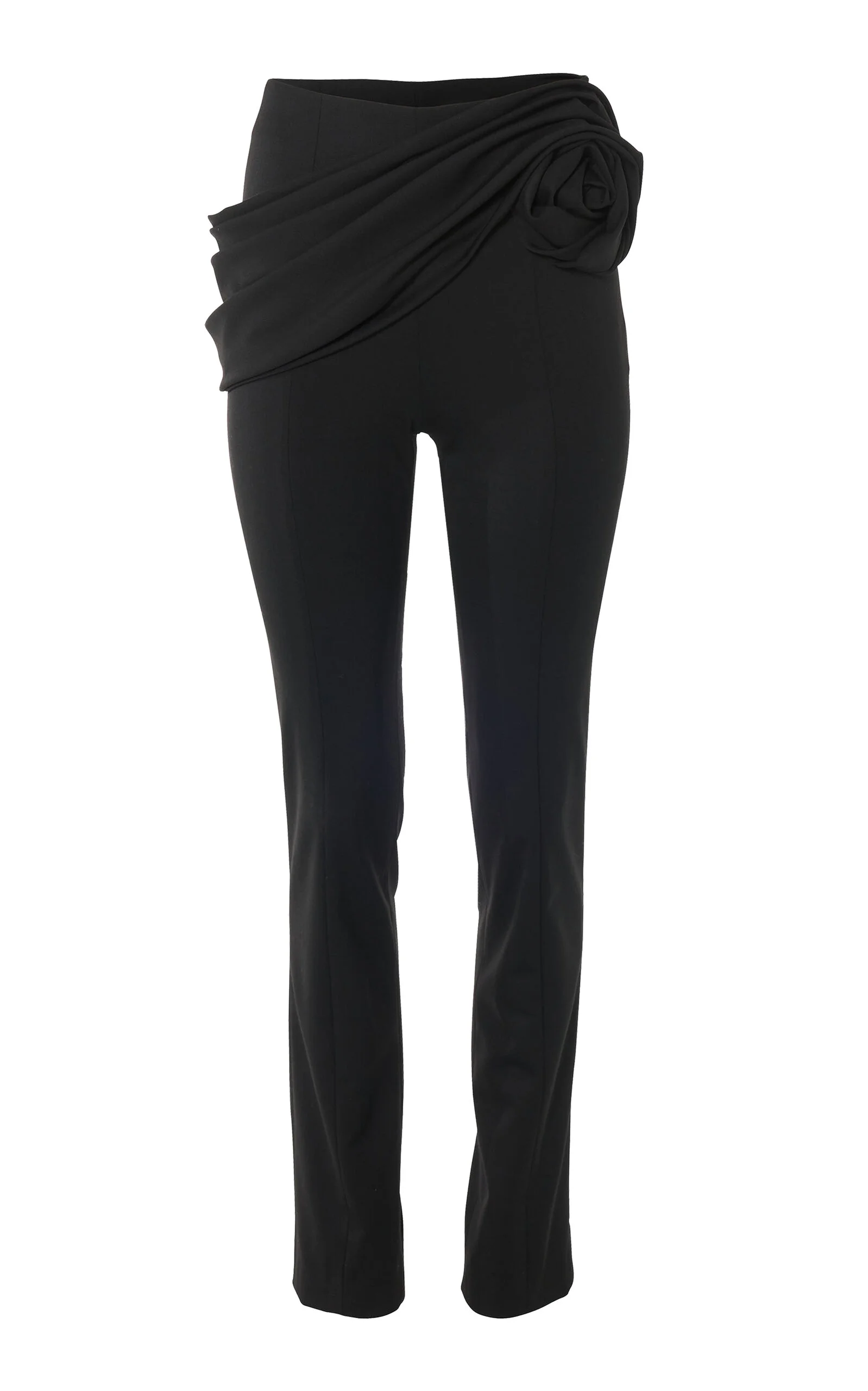 Draped Stretch-Wool Tailoring Skinny-Leg Pants black - 1