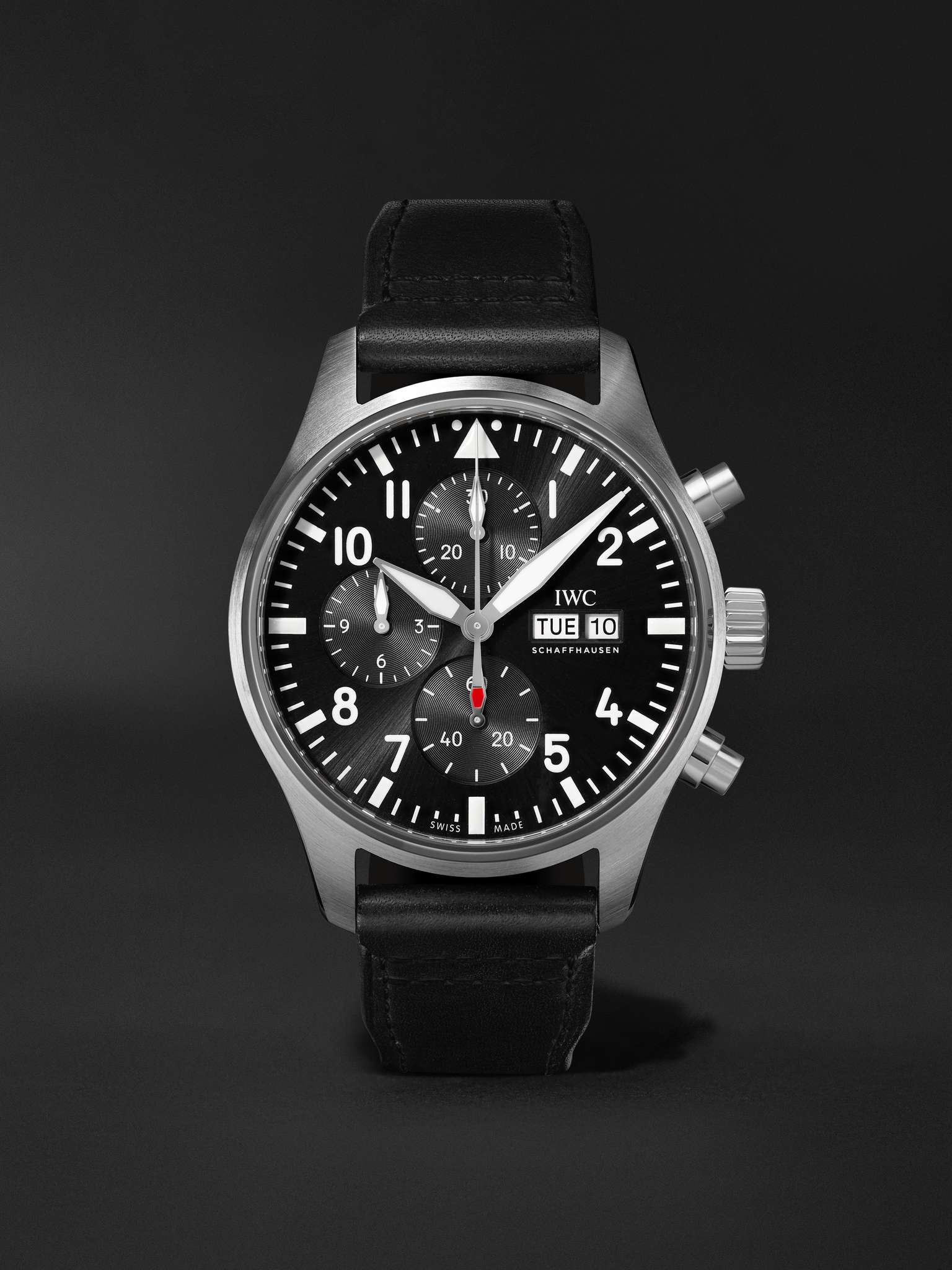 Pilot's Automatic Chronograph 43mm Stainless Steel and Leather Watch, Ref. No. IWIW378001 - 1