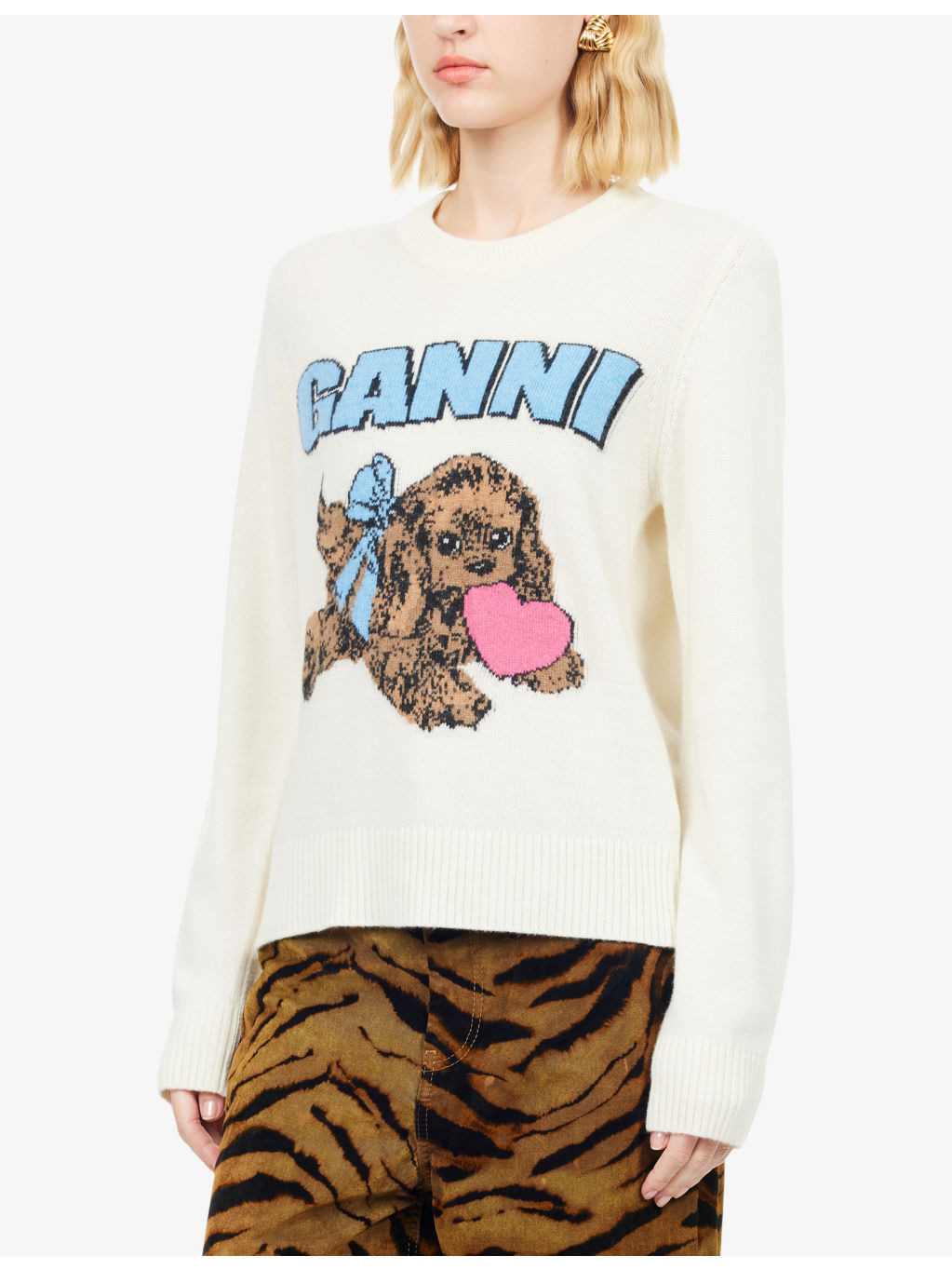 Puppy Round-Neck Wool-Blend Jumper - 3