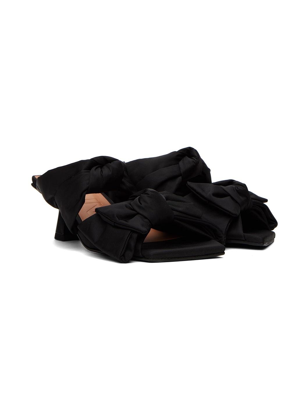 Black Soft Bow Mules - 4