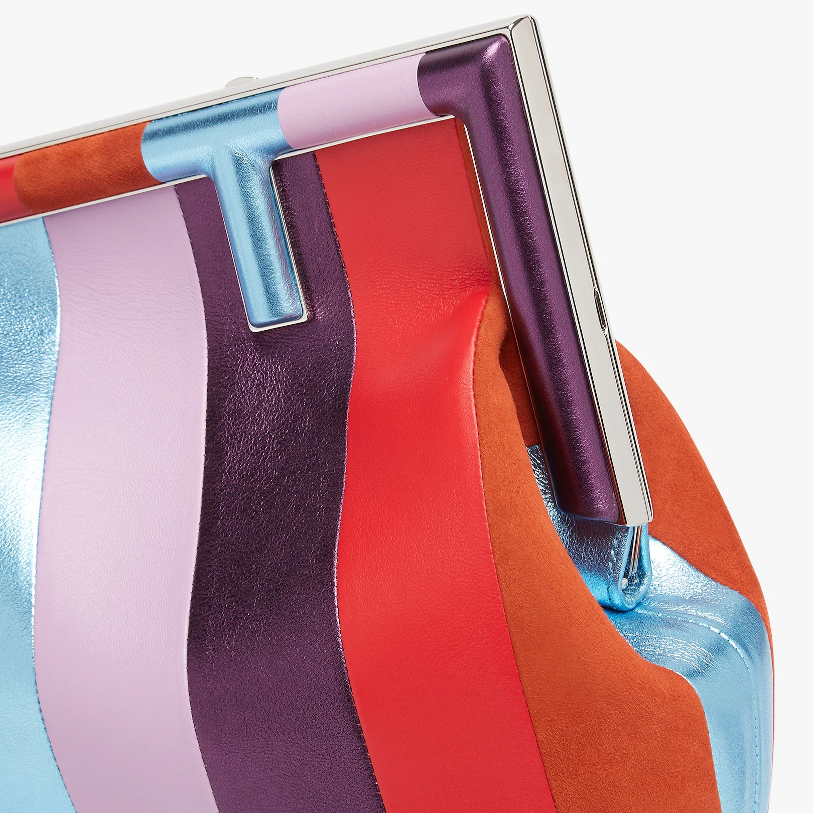 Medium Fendi First bag produced by inlaying leather, laminated leather and suede by hand to create a - 5