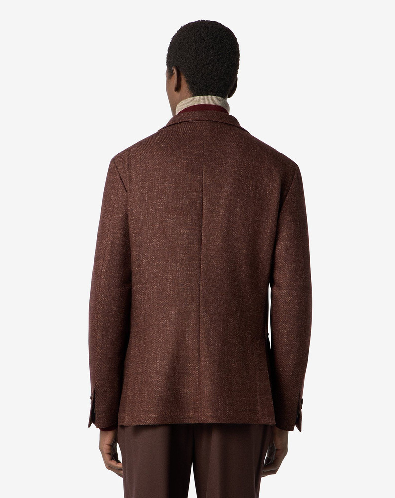 Brown wool, cashmere and silk twill jacket 3