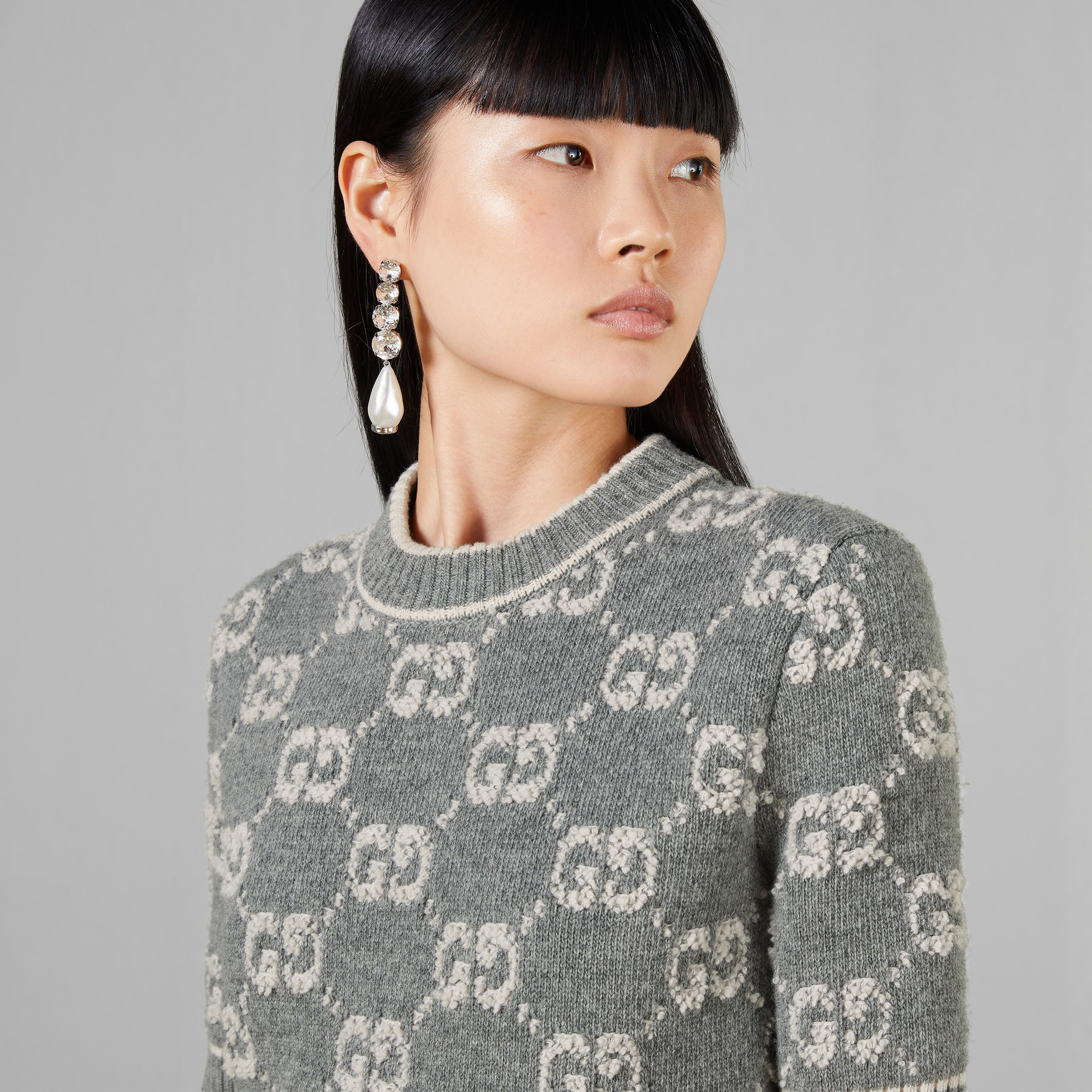 GG wool bouclé jacquard top - 3