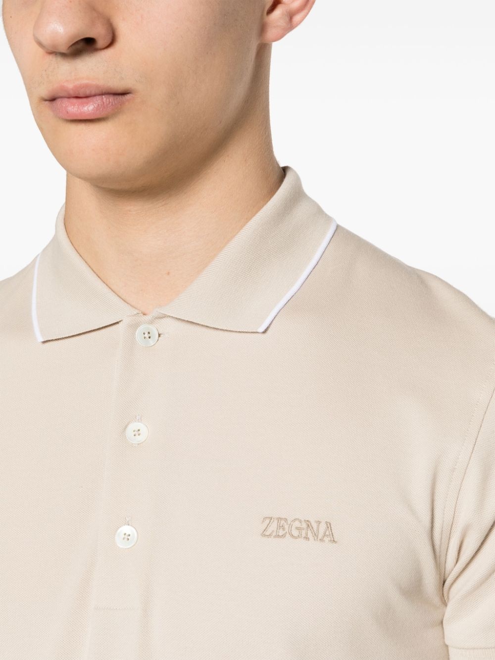 contrasting-trim piquÃ© polo shirt - 5