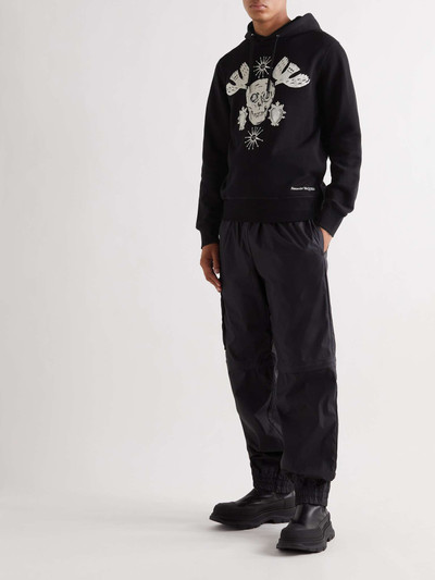 Alexander McQueen Slim-Fit Embroidered Cotton-Jersey Hoodie outlook