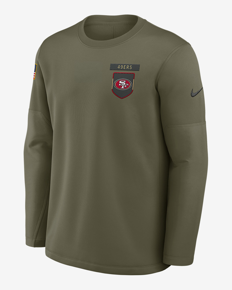 San Francisco 49ers Salute to Service Sideline Triumphant Win Coach Men's Nike NFL Pullover Crew 1