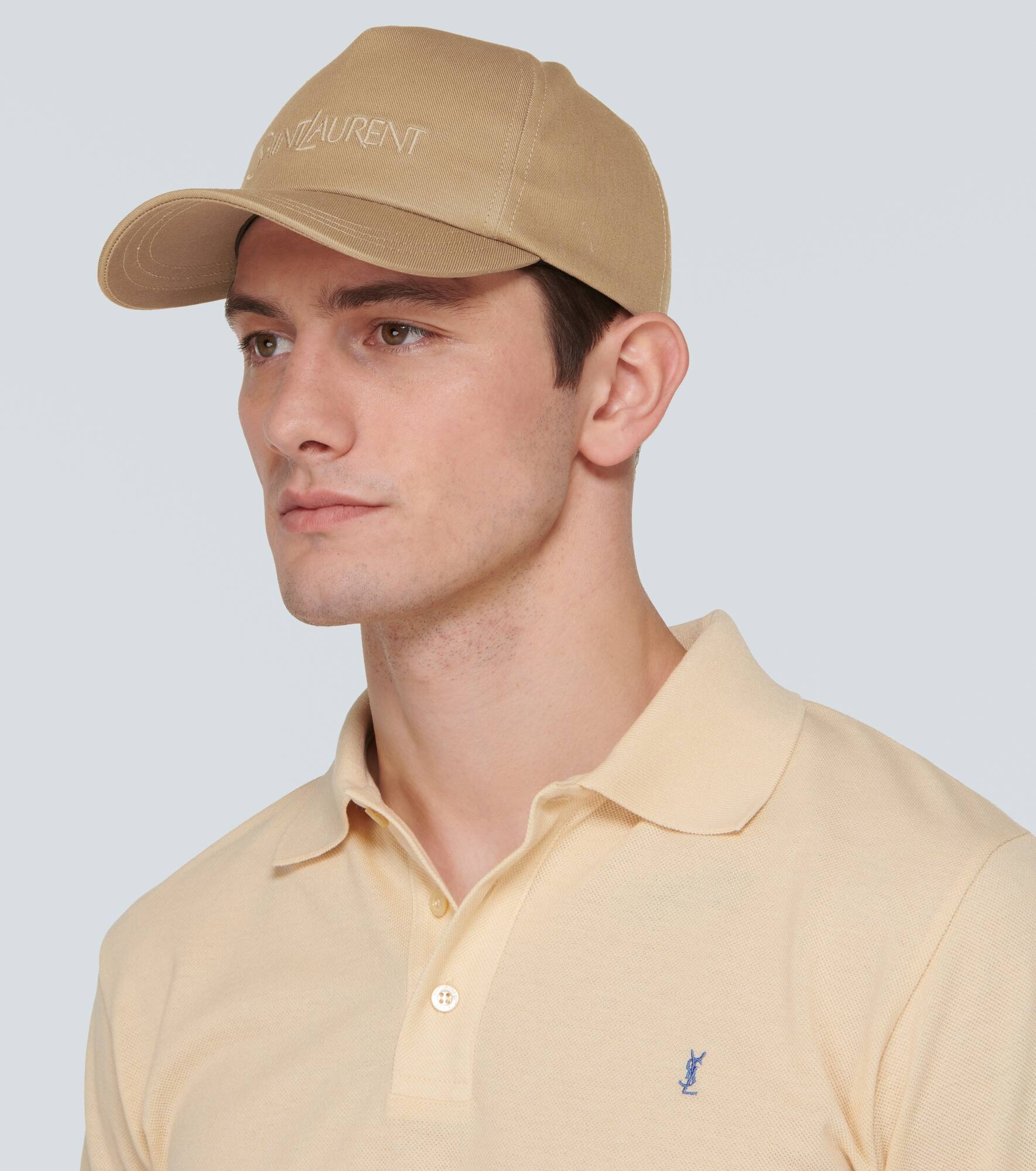 Logo cotton and linen gabardine baseball cap - 3