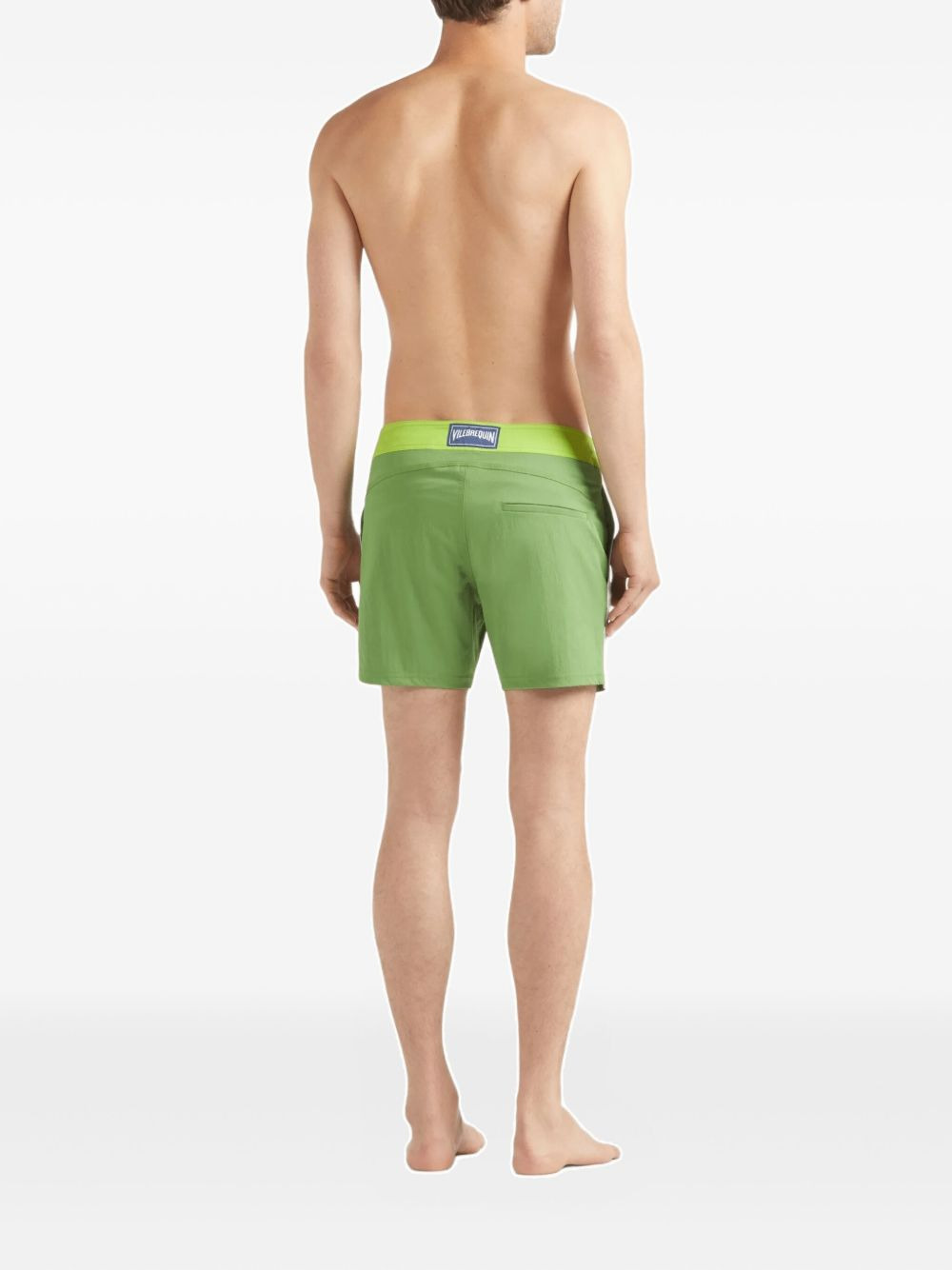 flat-waistband side-striped swim trunks - 3