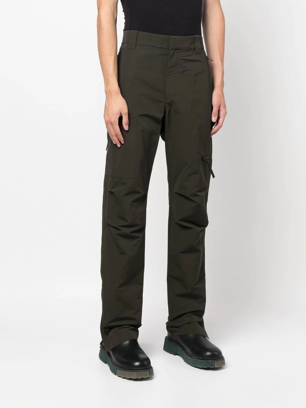 high-waisted cargo trousers - 3