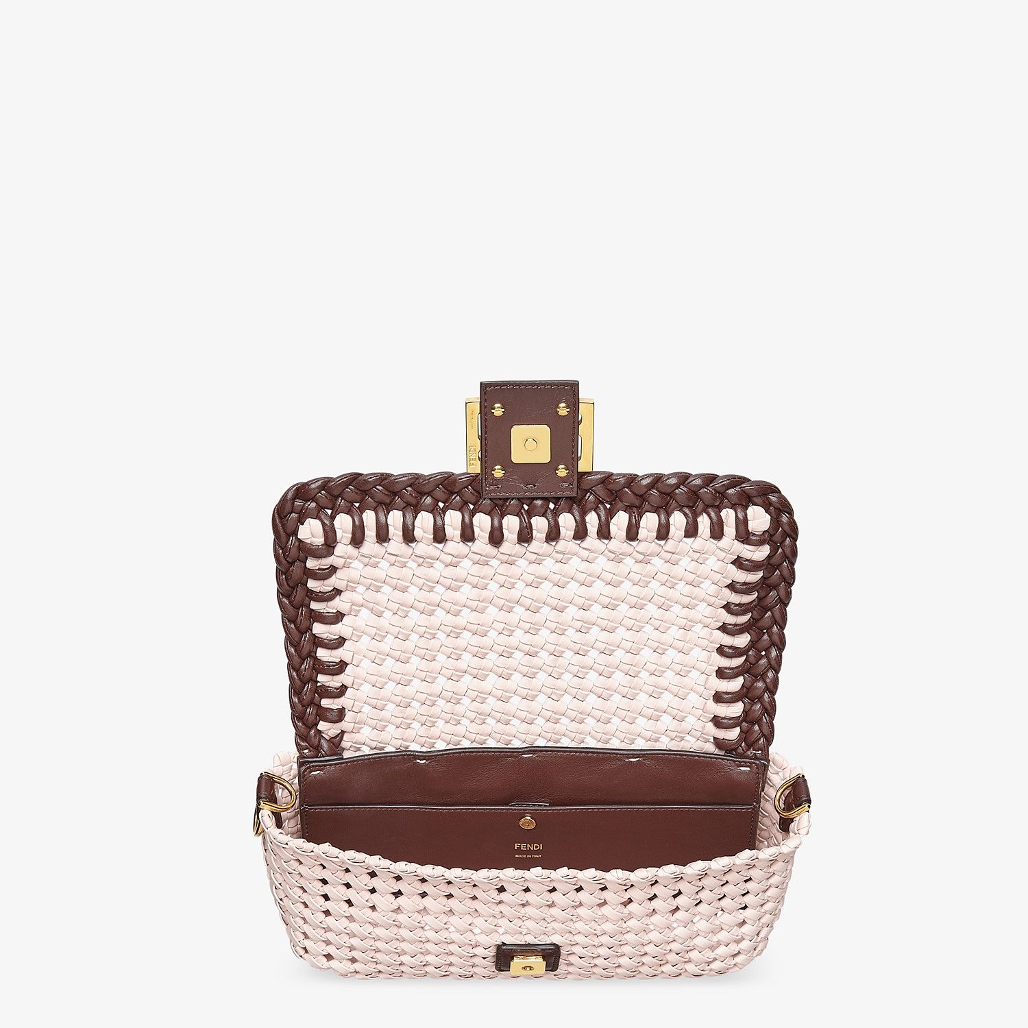 Pink leather interlace bag - 5