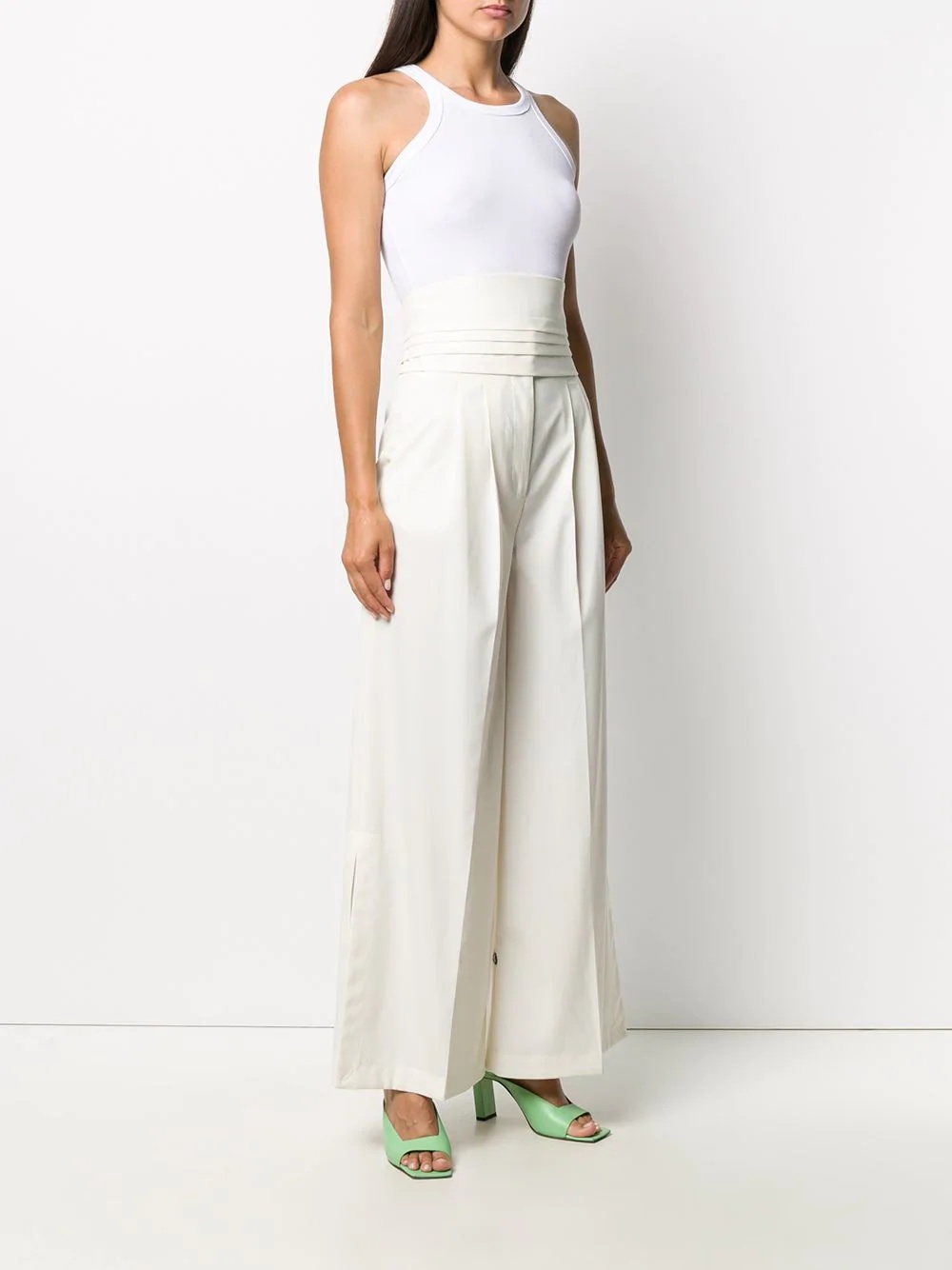 high-waisted wide-leg trousers - 3