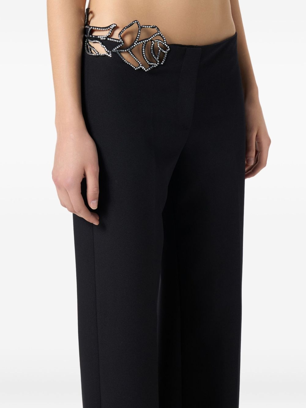 lace-embellished trousers - 5