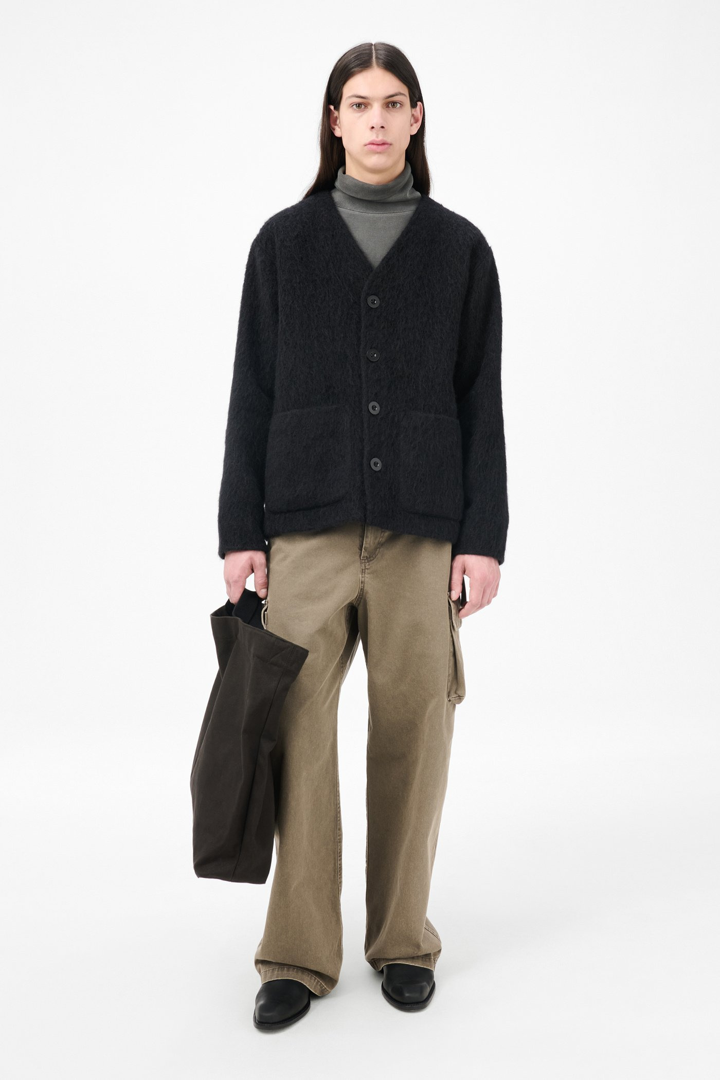 Cardigan Black Mohair - 2