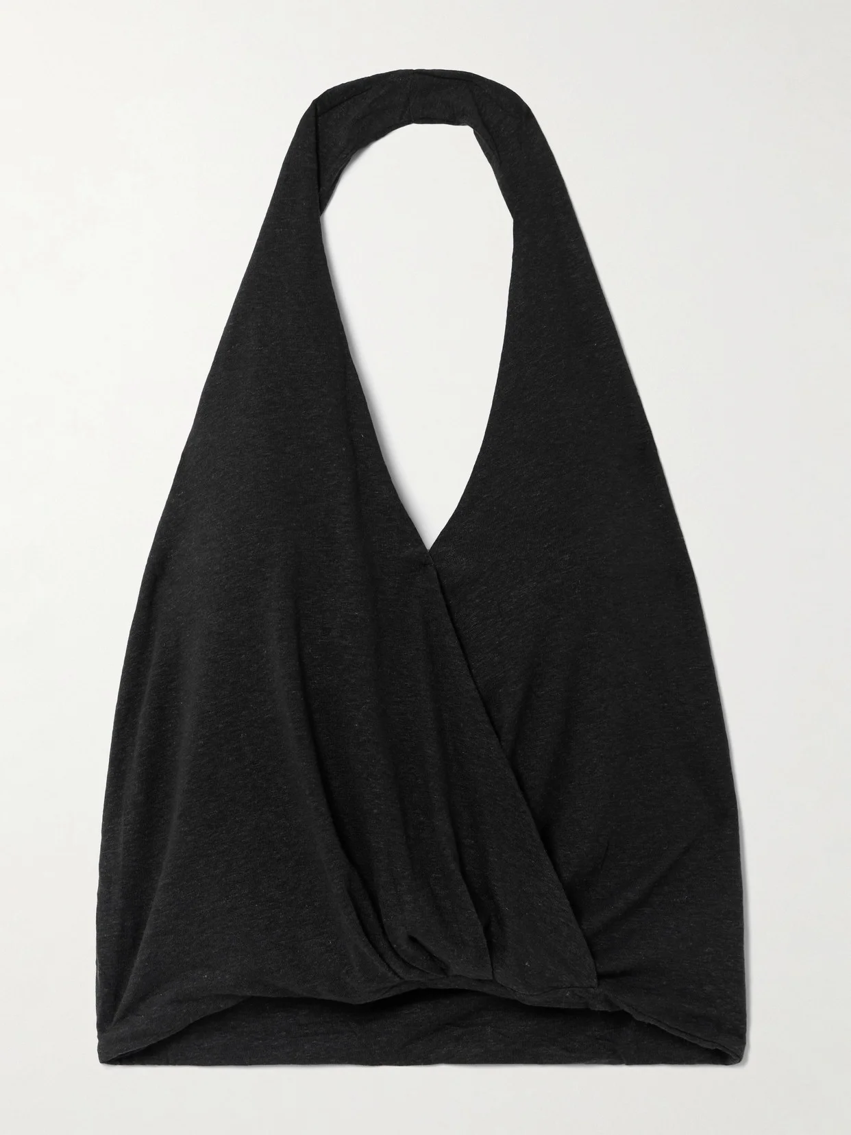 Slub Linen And Lyocell-blend Jersey Wrap-effect Top - 1