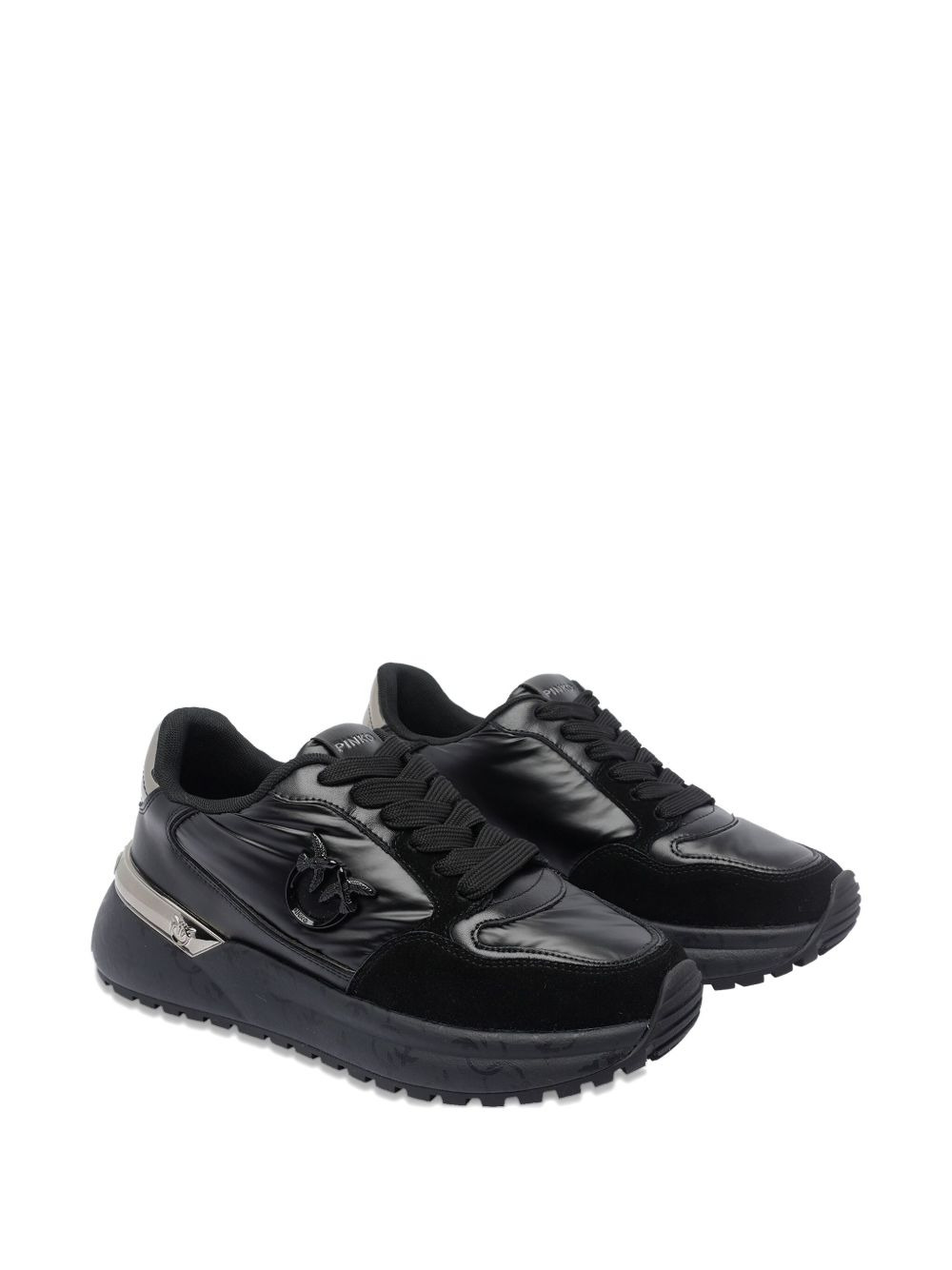 metallic-panel chunky-sole sneakers - 2