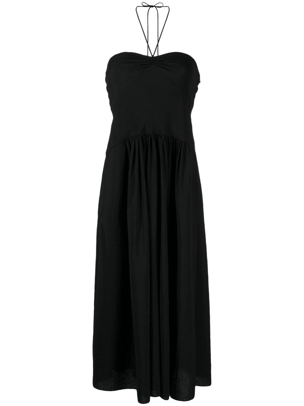 halterneck pleated dress - 1